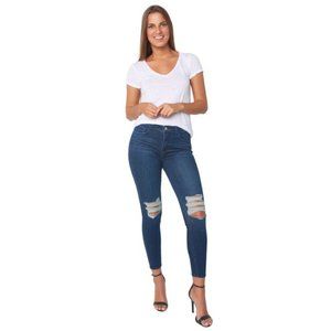 L' Agence Margot Skinny Jeans Thunder Destruct